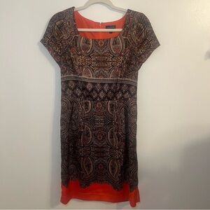 The Limited Orange and Black Paisley Dress